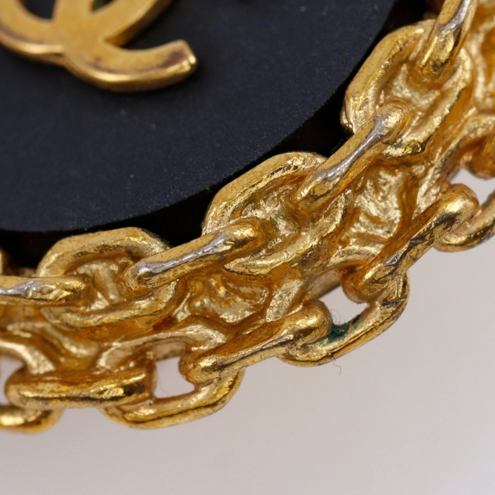CHANEL Vintage Black Logo Earrings - Picture 9 of 15